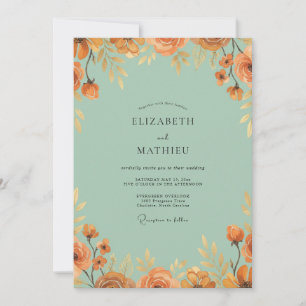 Invitación Boda con Pétalo Ámbar Espuma de Mar