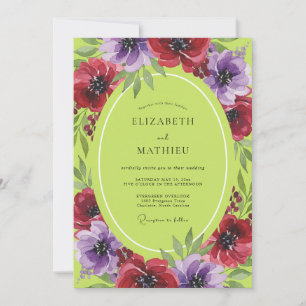 Invitación Boda con Pétalo Carmesí Chartreuse
