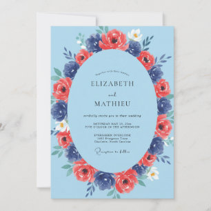 Invitación Boda con Pétalo Carmesí de la Marina