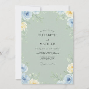 Invitación Boda con Pétalo de Acenoria Gris Sage