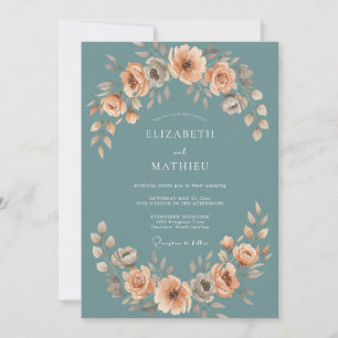 Invitación Boda con Pétalo de Albaricoque en Pizarra