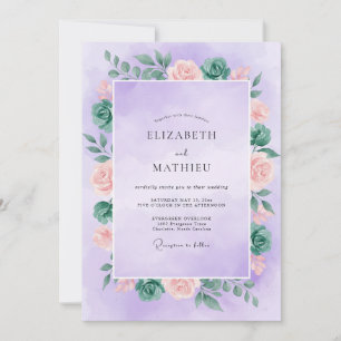 Invitación Boda con Pétalo de Albaricoque Lila