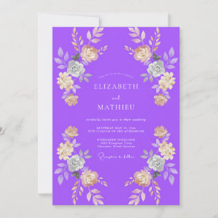 Invitación Boda con Pétalo de Albaricoque Violeta