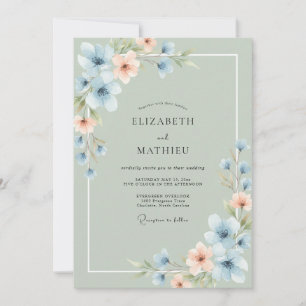 Invitación Boda con Pétalo de Albaricoque y Centaurea