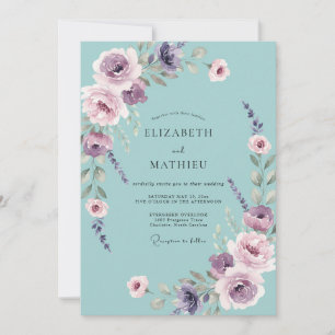 Invitación Boda con Pétalo de Amatista Celeste