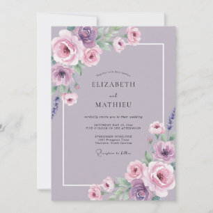 Invitación Boda con Pétalo de Ametista Lila