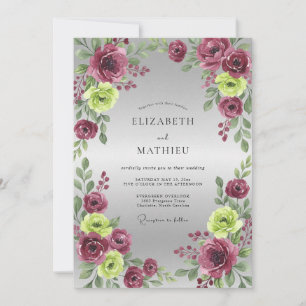 Invitación Boda con Pétalo de Chartreuse de Ciruela