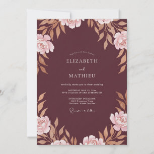 Invitación Boda con Pétalo de Cobre Marsala