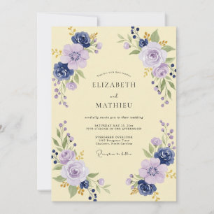 Invitación Boda con Pétalo de Crema de Mantequilla Lavanda