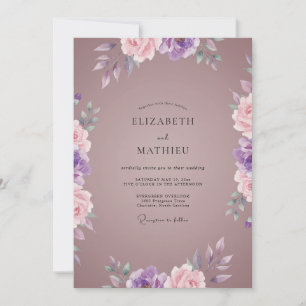 Invitación Boda con Pétalo de Lavanda Malva