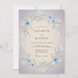 Invitación Boda con Pétalo de Lila Champagne