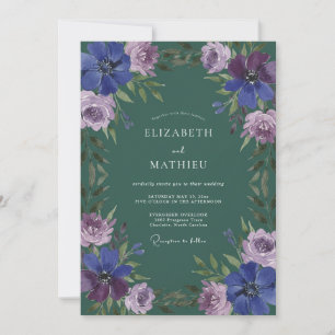 Invitación Boda con Pétalo de Lila Índigo