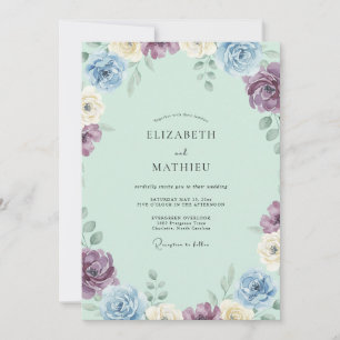 Invitación Boda con Pétalo de Lila Periwinkle