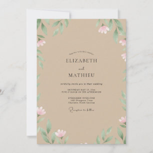 Invitación Boda con Pétalo de Menta y Taupe bajo la Luz de la