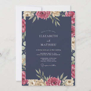 Invitación Boda con Pétalo de Merlot Pizarra