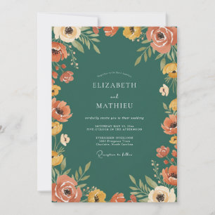Invitación Boda con Pétalo de Mostaza Coral