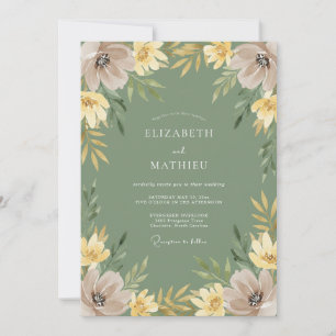 Invitación Boda con Pétalo de Ocra Beige