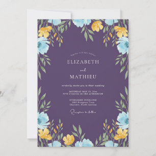 Invitación Boda con Pétalo de Ocra Ciruela
