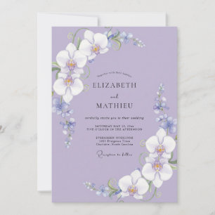 Invitación Boda con Pétalo de Orquídea Violeta
