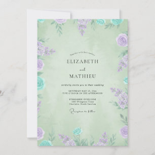 Invitación Boda con Pétalo de Periwinkle de Menta