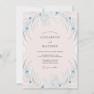 Invitación Boda con Pétalo de Periwinkle en Polvo