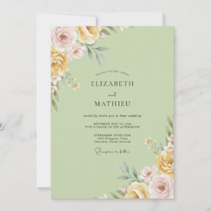 Invitación Boda con Pétalo de Pistacho Suave
