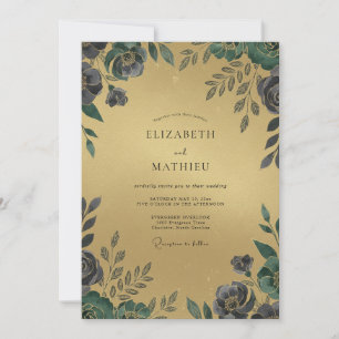 Invitación Boda con Pétalo de Pizarra Champán