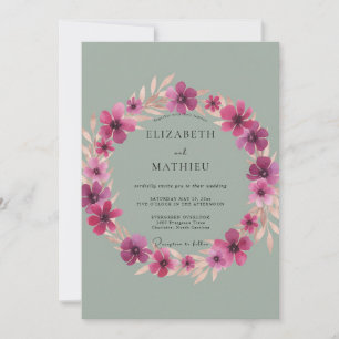 Invitación Boda con Pétalo de Salvia Magenta