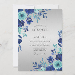 Invitación Boda con Pétalo de Turquesa Zafiro