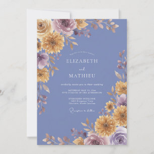Invitación Boda con Pétalo Dorado de Periwinkle
