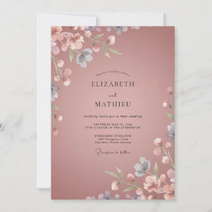 Invitación Boda con Pétalo Malva Polvoriento