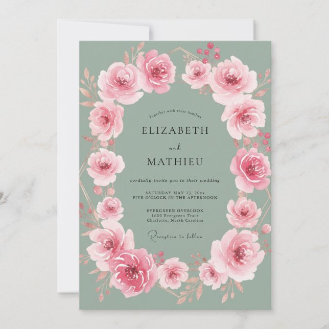 Invitación Boda con Pétalo Malva Sabio (Anverso)