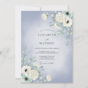 Invitación Boda con Pétalo Pintado de Vinca Menor