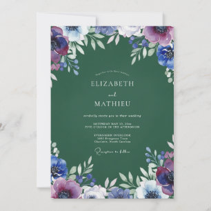 Invitación Boda con Pétalo Púrpura Índigo