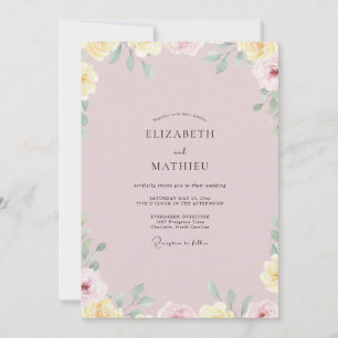 Invitación Boda con Pétalo Rosa Polvo