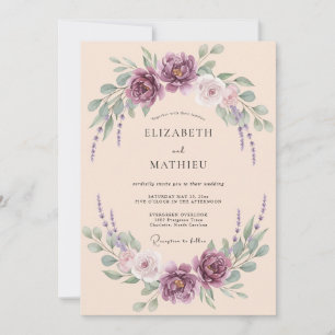 Invitación Boda con Pétalos de Ciruela y Melocotón