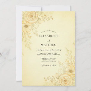 Invitación Boda con Pétalos de Crema de Mantequilla
