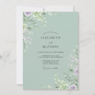 Invitación Boda con Pétalos de Lavanda y Menta