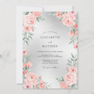 Invitación Boda con Pétalos de Melocotón Suave