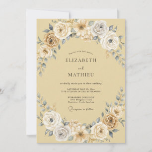 Invitación Boda con Pétalos de Pizarra y Champán Rosado