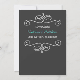 Invitación Boda con Pizarra Vintage Hot Dang