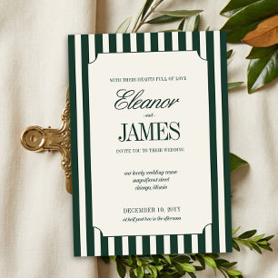 Invitación Boda con raya verde de Old Money Hunter