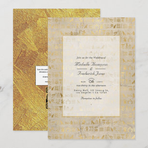 Invitación Boda con respuesta QR temática egipcia