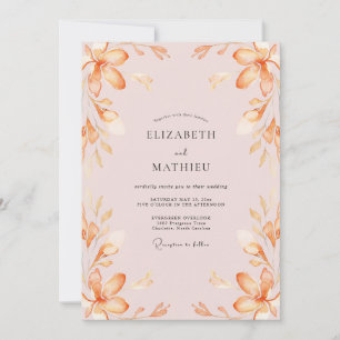 Invitación Boda con Rubor de Pétalo de Albaricoque