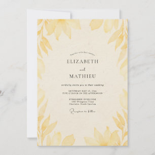 Invitación Boda con Salvia de Follaje Amarillo Pálido