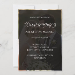 Invitación Boda con superposición de foto moderna personaliza
