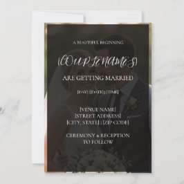 Invitación Boda con superposición de foto moderna personaliza
