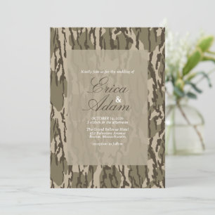 Invitación Boda con tema de caza de camuflaje de tierras baja