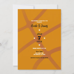 Invitación Boda con tema de deportes de baloncesto naranja
