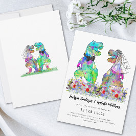 Invitación Boda con tema de dinosaurios